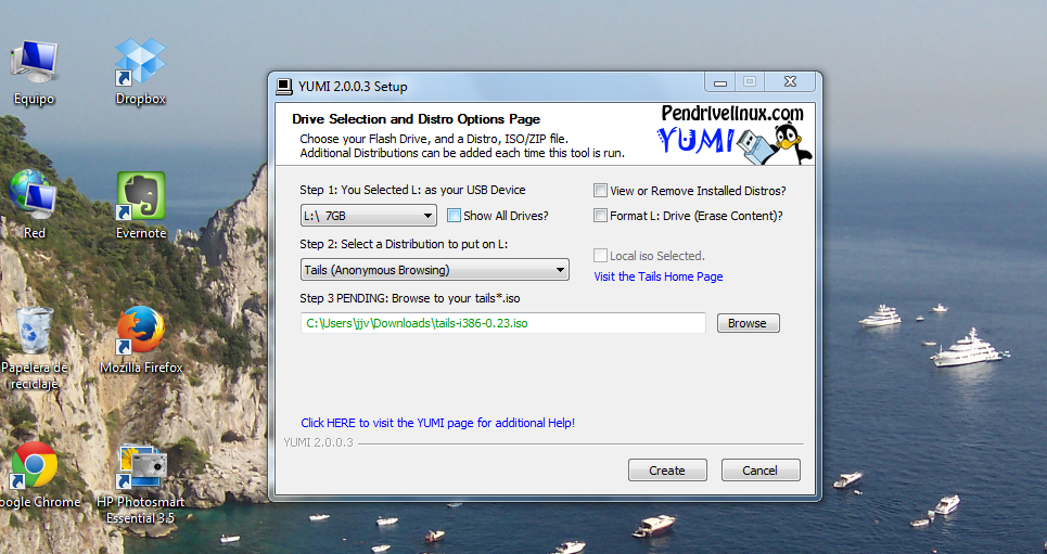 Montar imagen ISO en USB - Yumi
