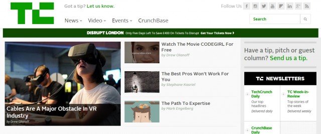 techcrunch paginas recomendadas startups