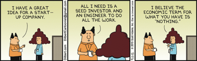 Dilbert valoración de una startuo