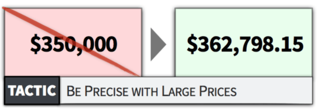 Precisión frente a redondeo psicología de los precios