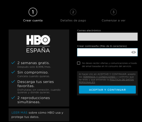 HBO prueba gratuita suscripción