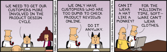 Dilbert cliente desarrollo producto